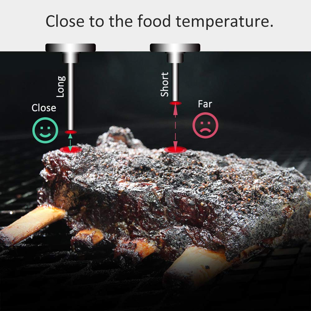 GALAFIRE BBQ Thermometer Gauge side view with lengthened stem
