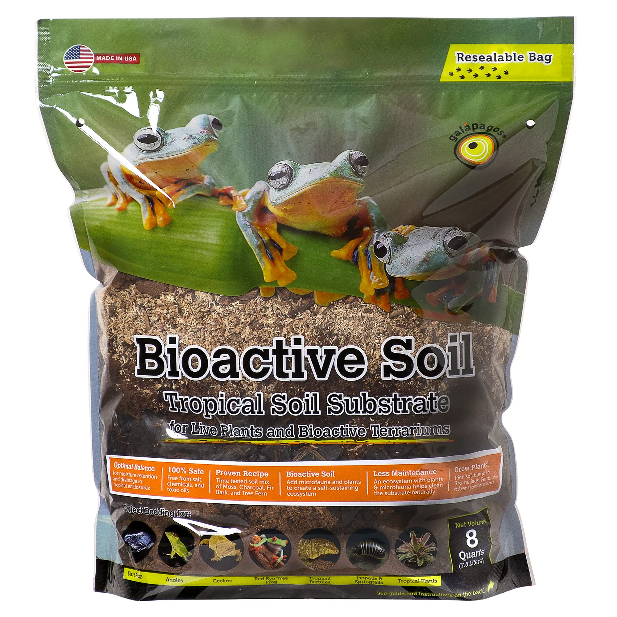 Galapagos Bioactive Soil 8 Quart natural blend front view