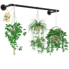 Galood Plant Hanger metal rod front view, black finish