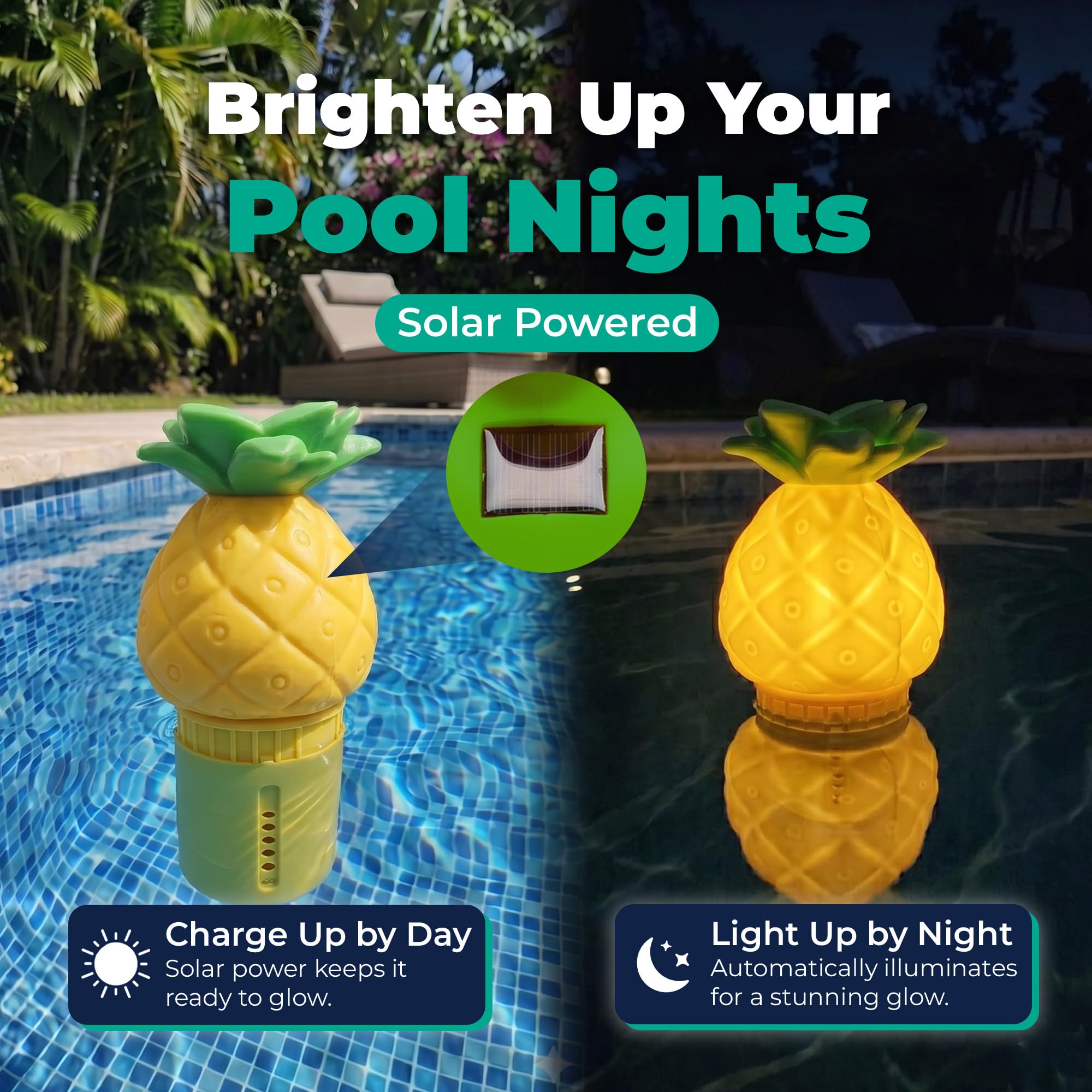 GAME Pineapple Chlorinator illuminated at night
