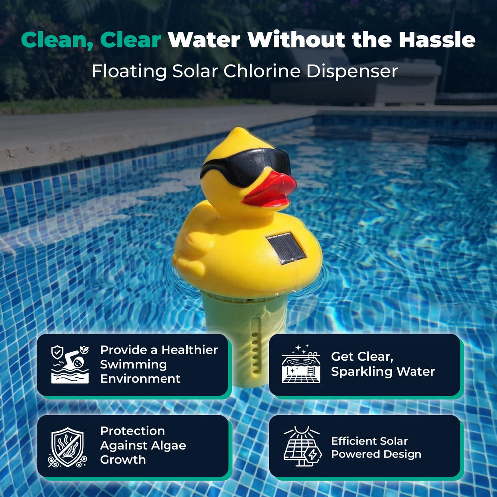GAME Solar Pool Chlorinator side view with solar panel