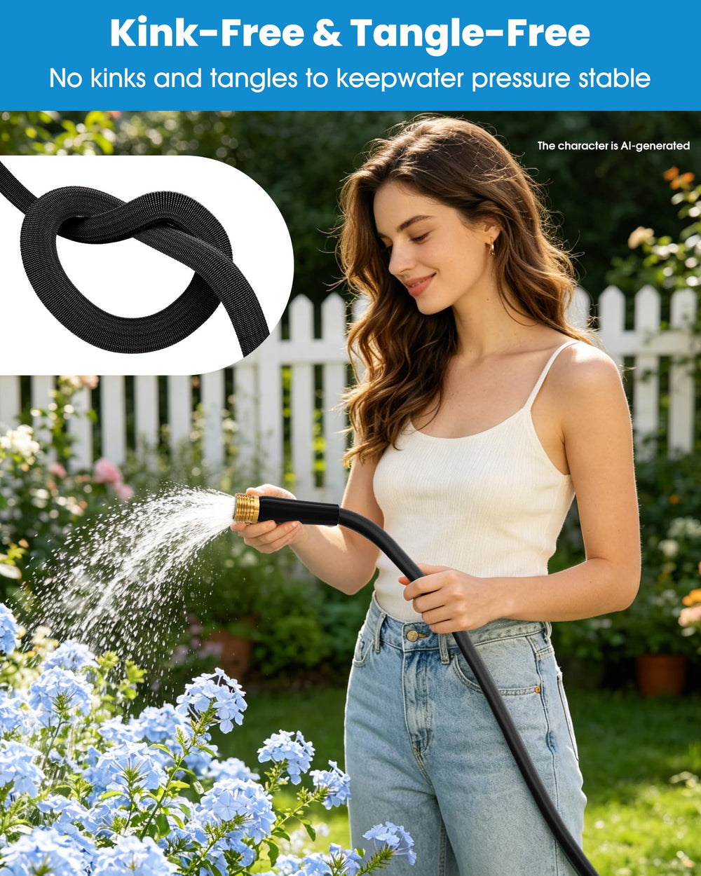 GAMSOD garden hose with dual-swivel connectors