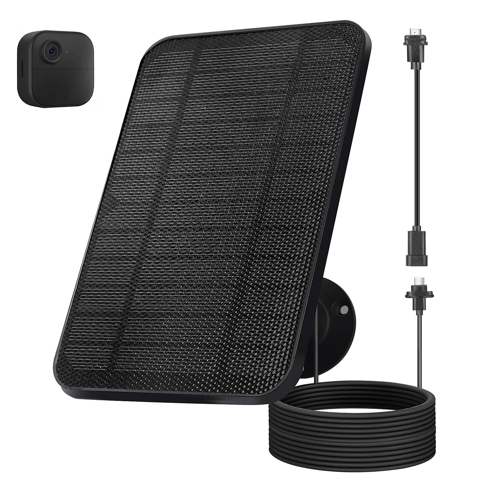 Ganjiuxingl 4W solar panel for Blink Camera front view with adjustable bracket