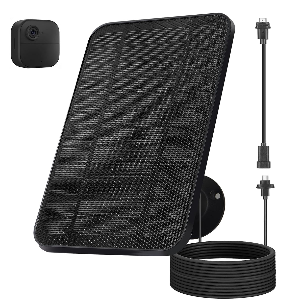 Ganjiuxingl 4W solar panel for Blink Camera front view with adjustable bracket
