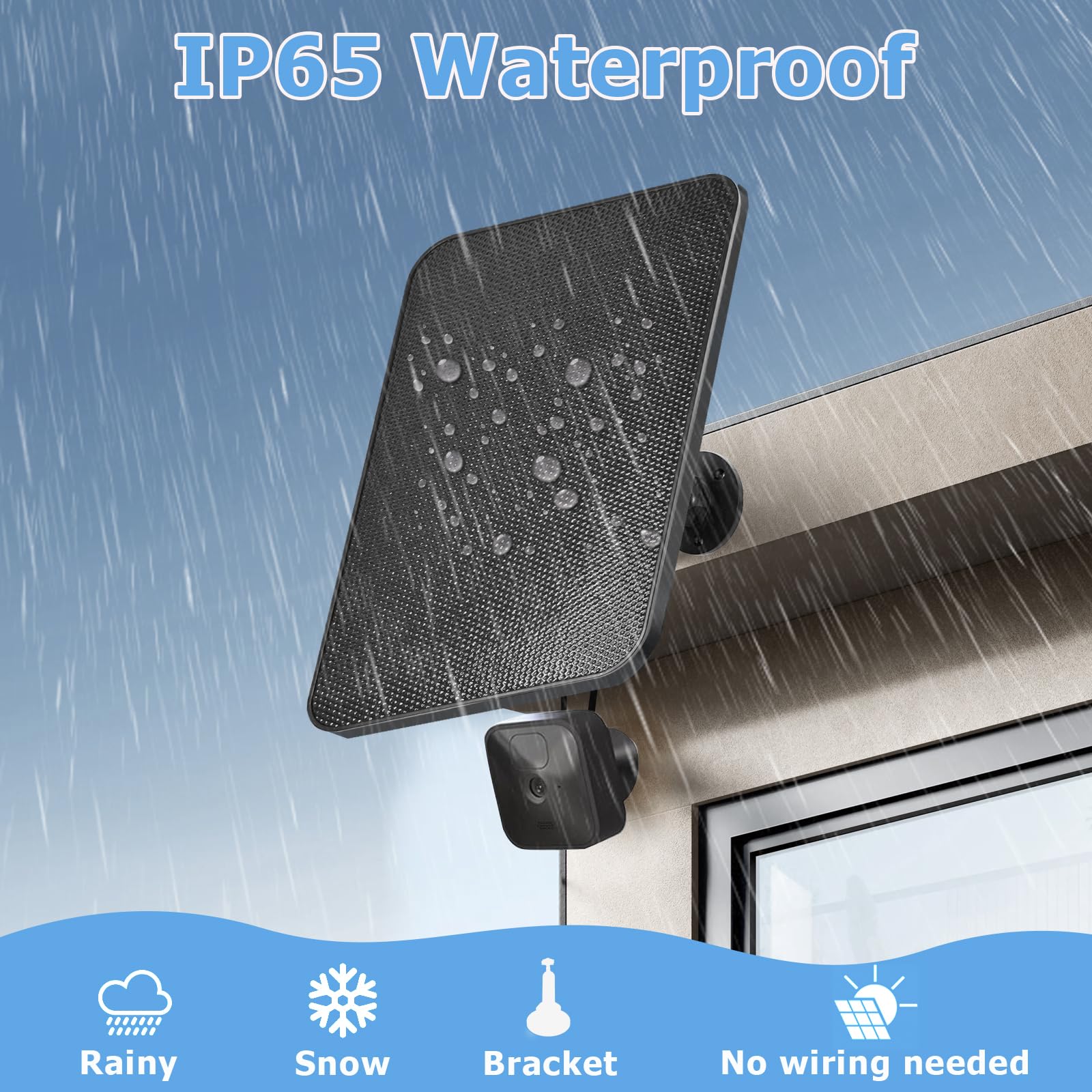 Ganjiuxingl Solar Panel for Blink Camera 4W Waterproof Charger