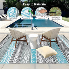 GAOMON Outdoor Rug 9x12 ft waterproof material close-up