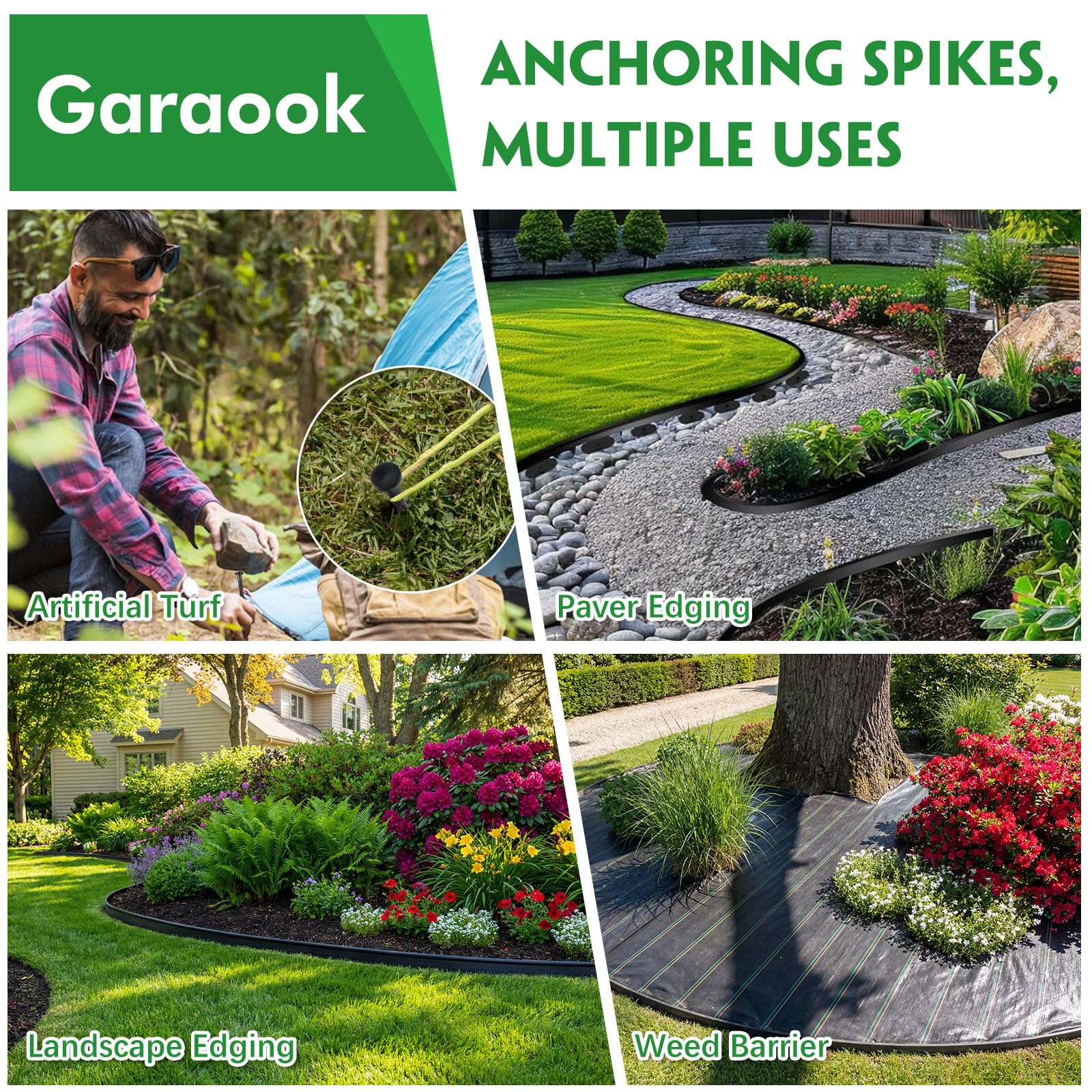 Garaook landscaping spikes showing spiral design