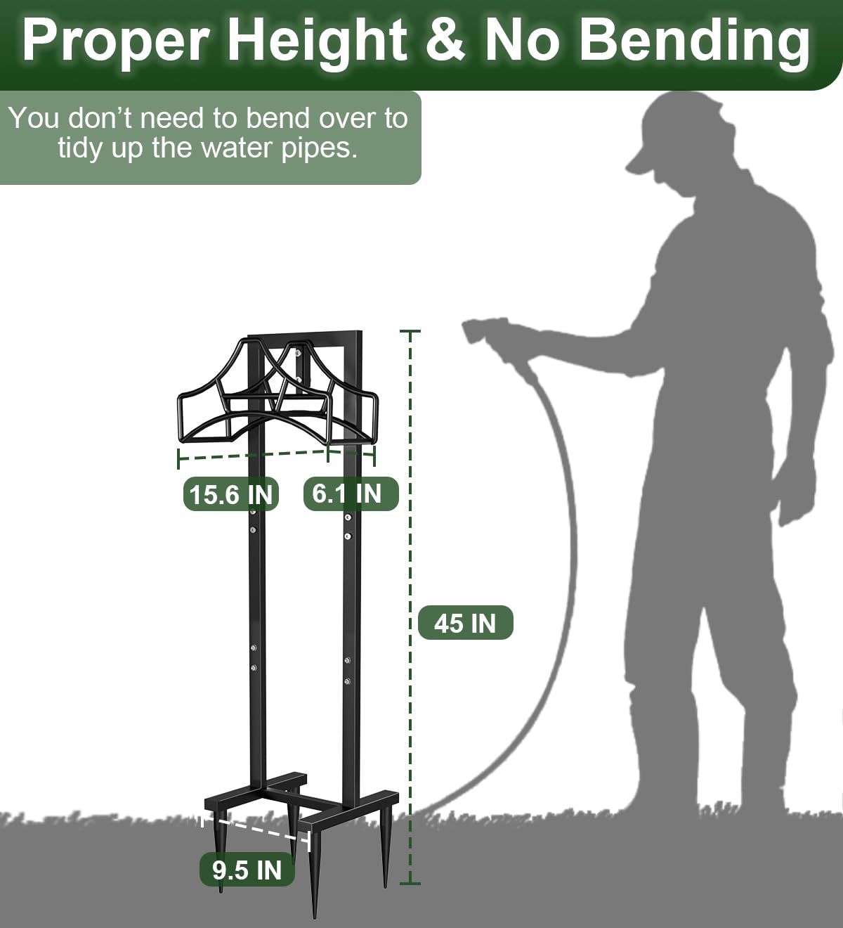 Garbuildman Garden Hose Holder with 150 feet hose