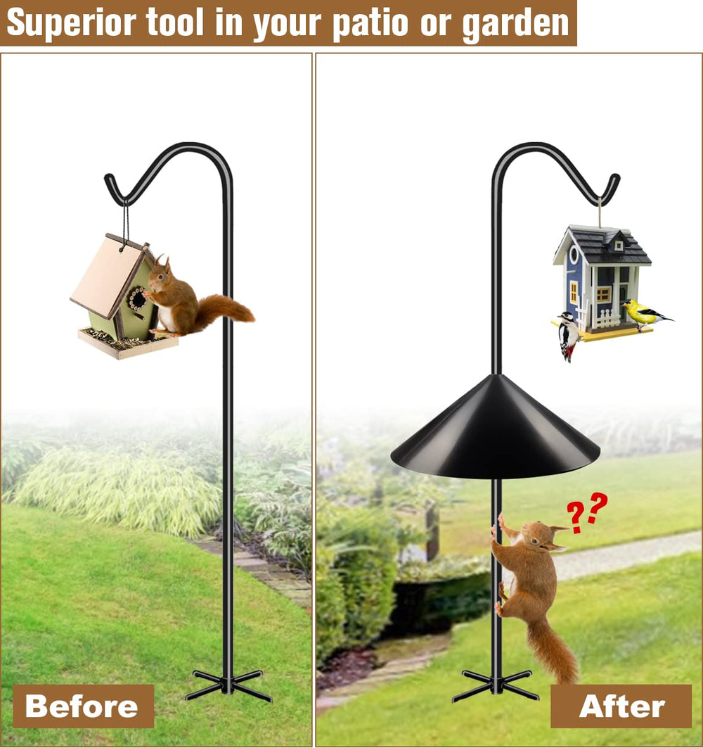 Garbuildman Squirrel Baffle installation on bird feeder pole