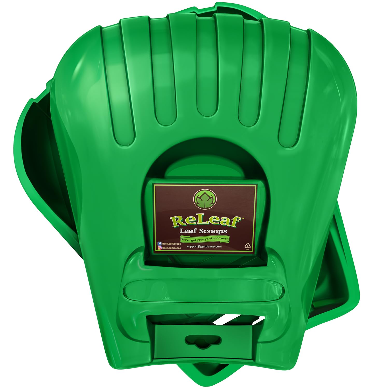 GARDEASE Leaf Scoops green front view with ergonomic design