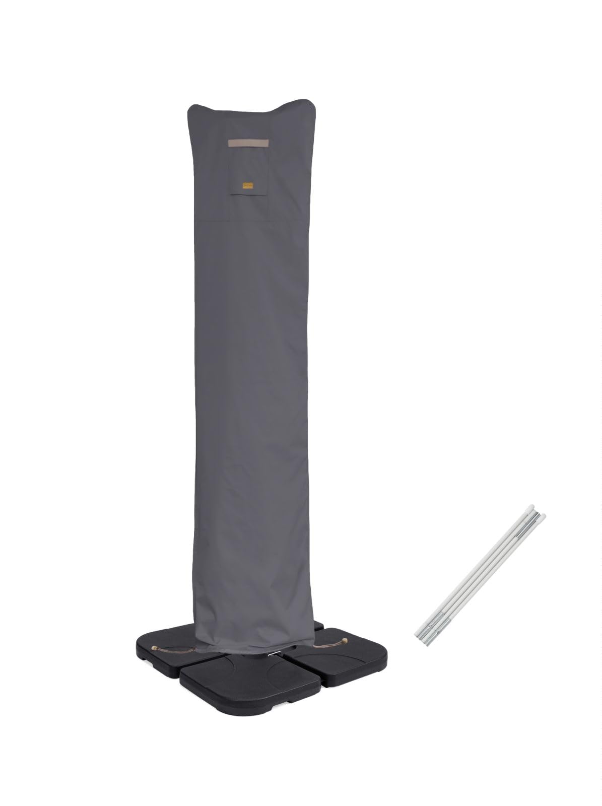 Garden Balsam 12'x12' Umbrella Cover in Grey, front view
