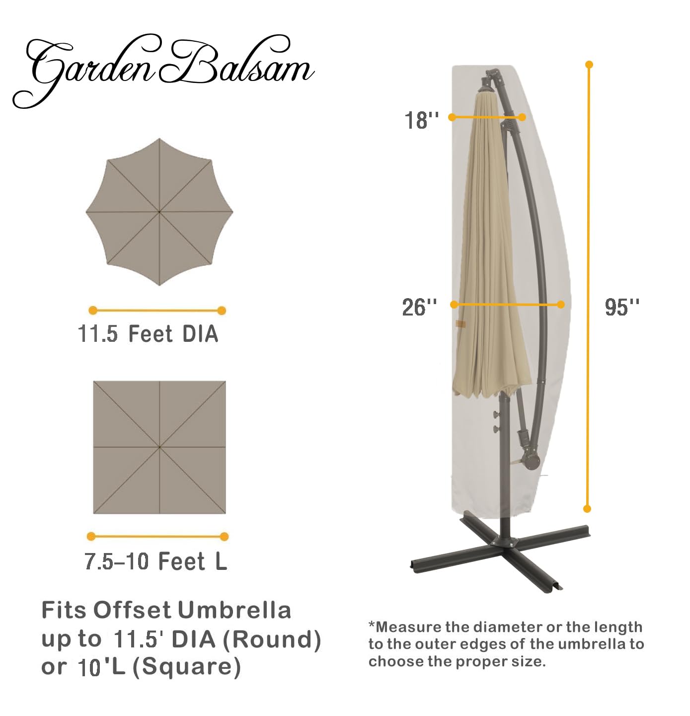 Garden Balsam Patio Umbrella Cover back view