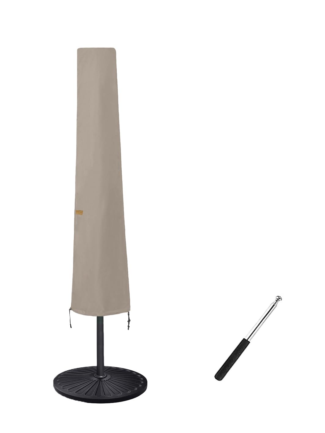 Garden Balsam Patio Umbrella Cover beige model front view