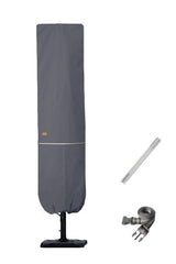 Garden Balsam patio umbrella cover dark grey front view