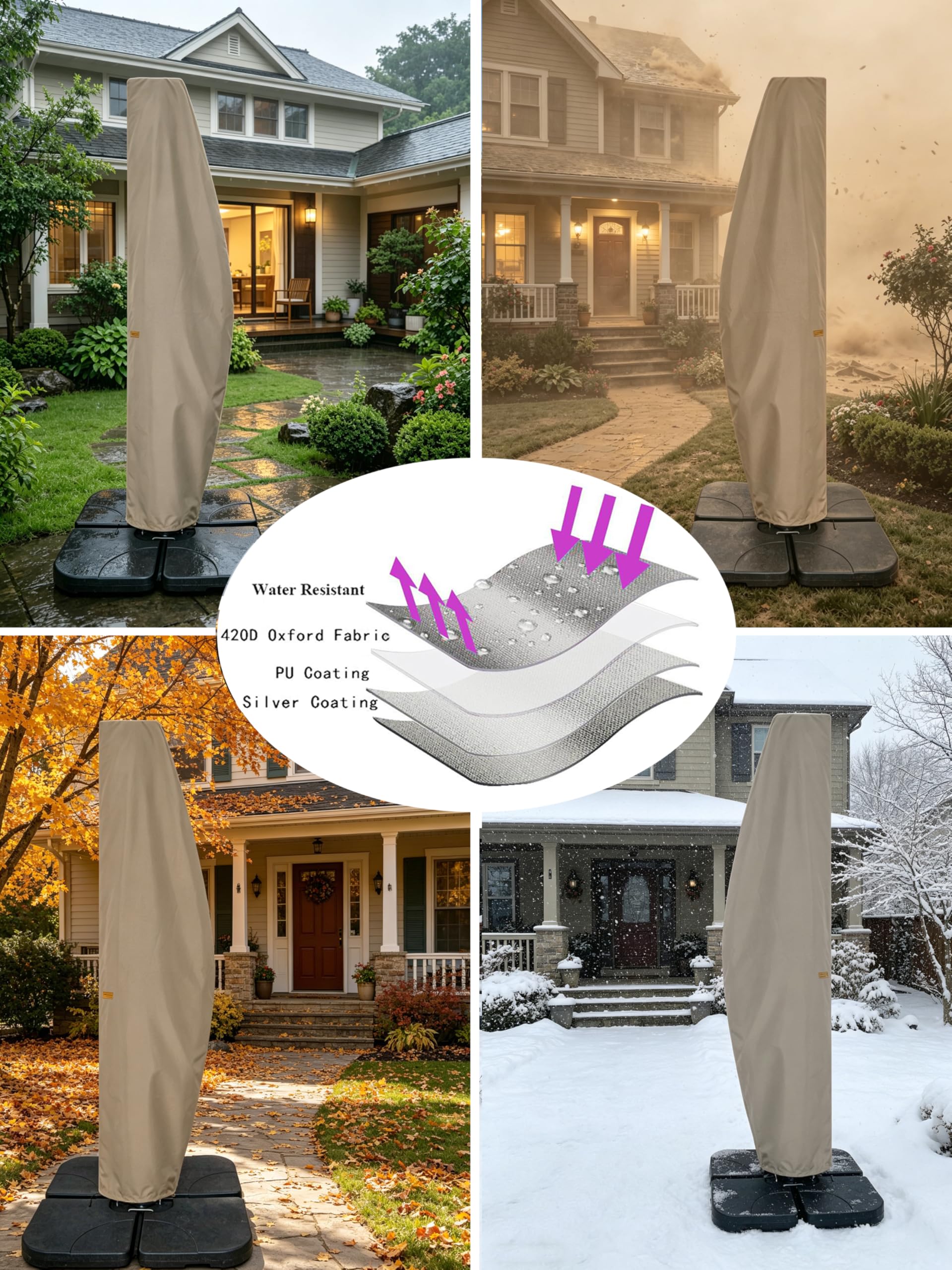 Garden Balsam Patio Umbrella Cover folded for storage