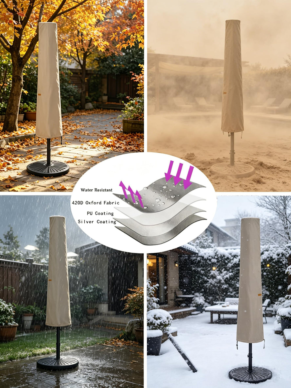 Garden Balsam Patio Umbrella Cover with PU inner coating
