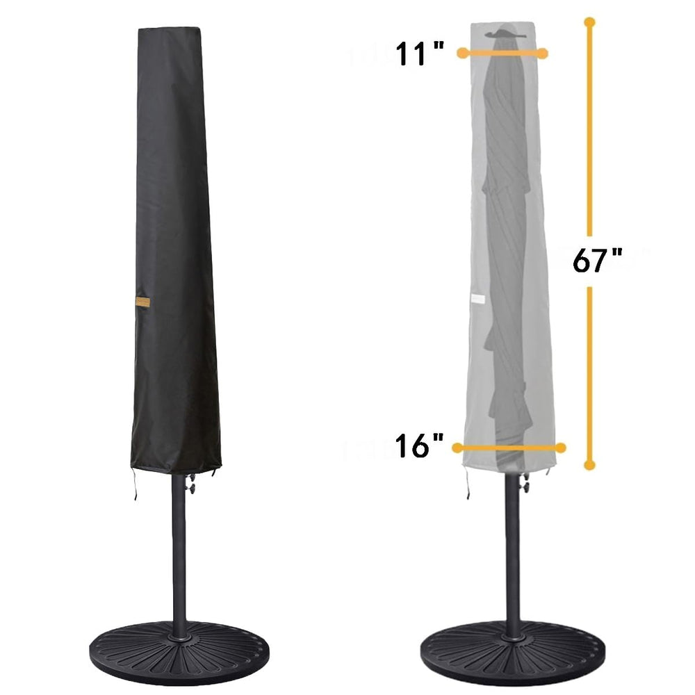 Garden Balsam umbrella cover black side view