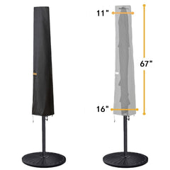 Garden Balsam umbrella cover black side view
