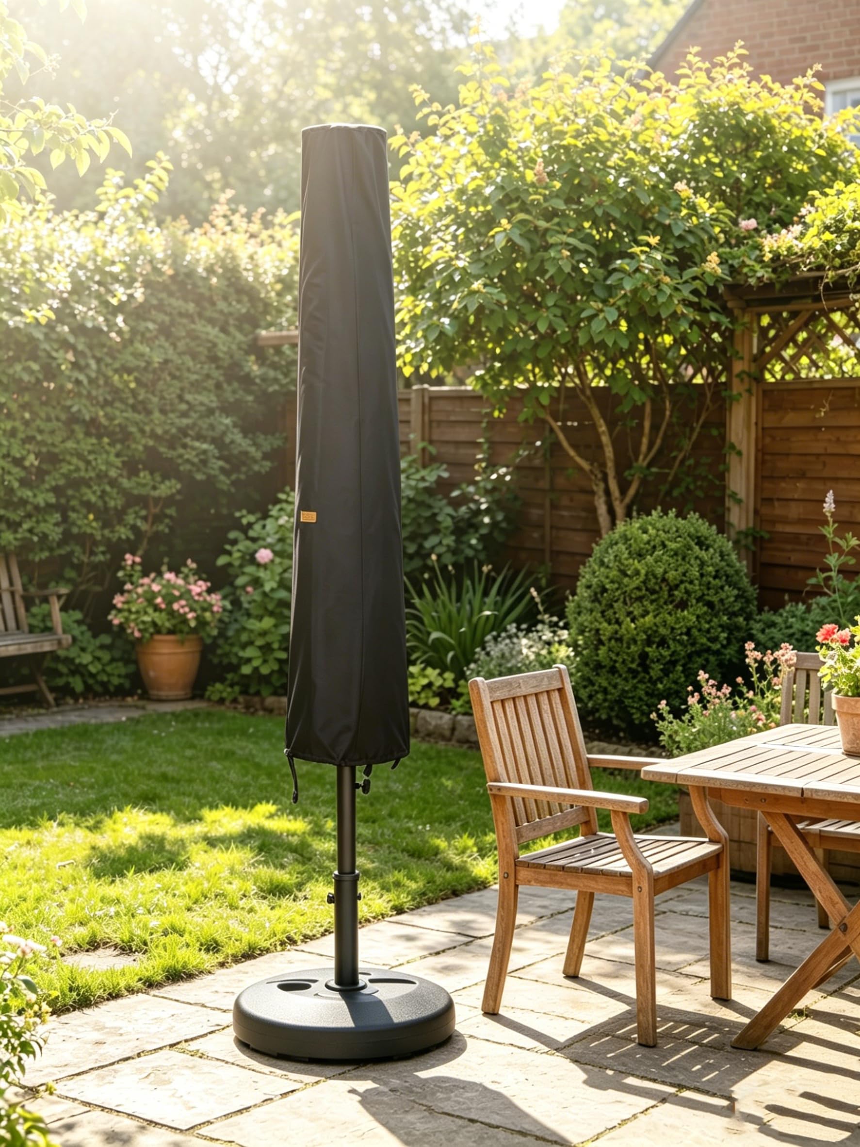 Garden Balsam umbrella cover black with dimensions