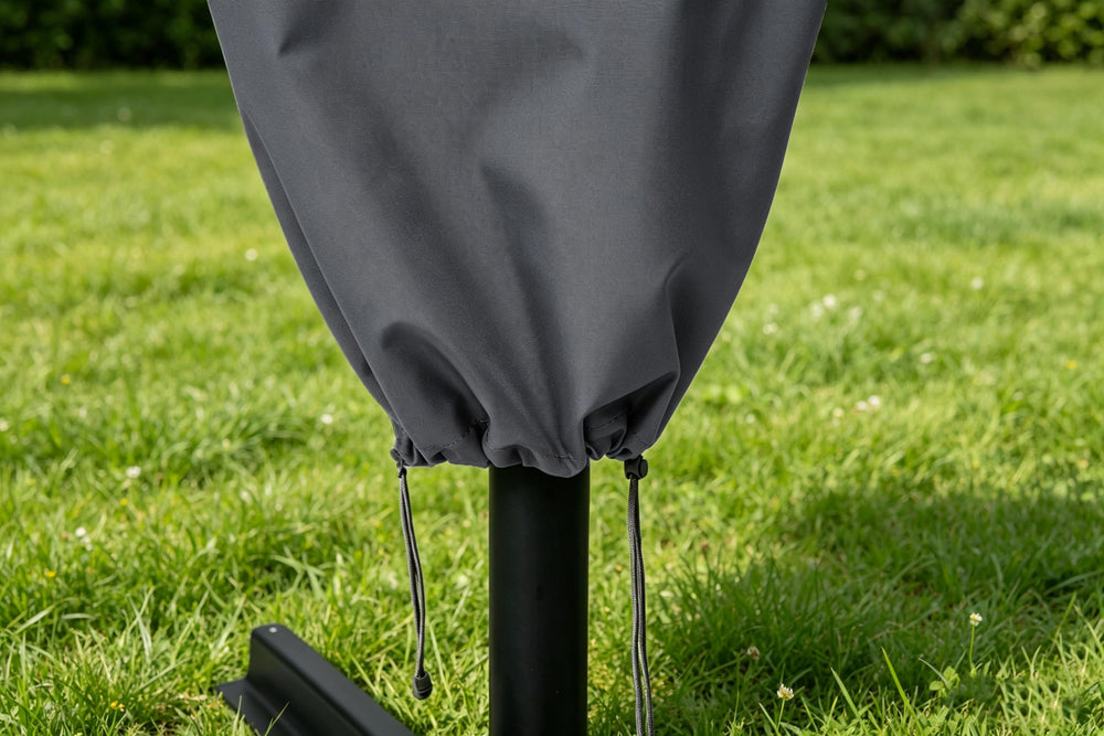Garden Balsam umbrella cover folded for storage