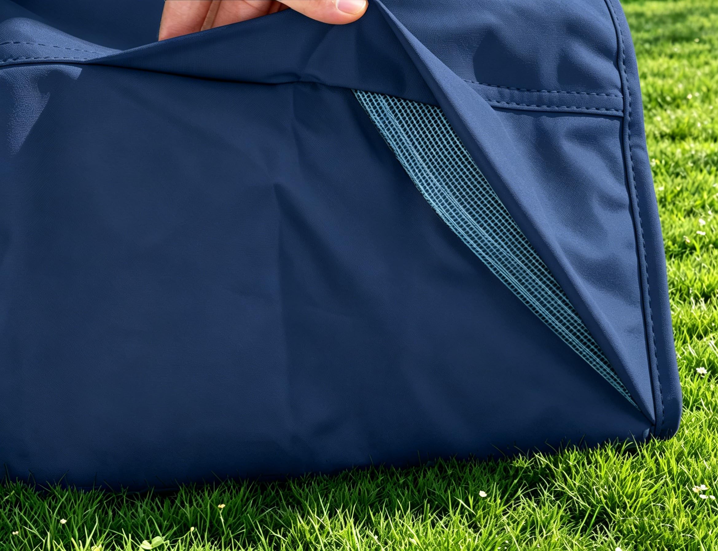 Garden Balsam umbrella cover in outdoor setting