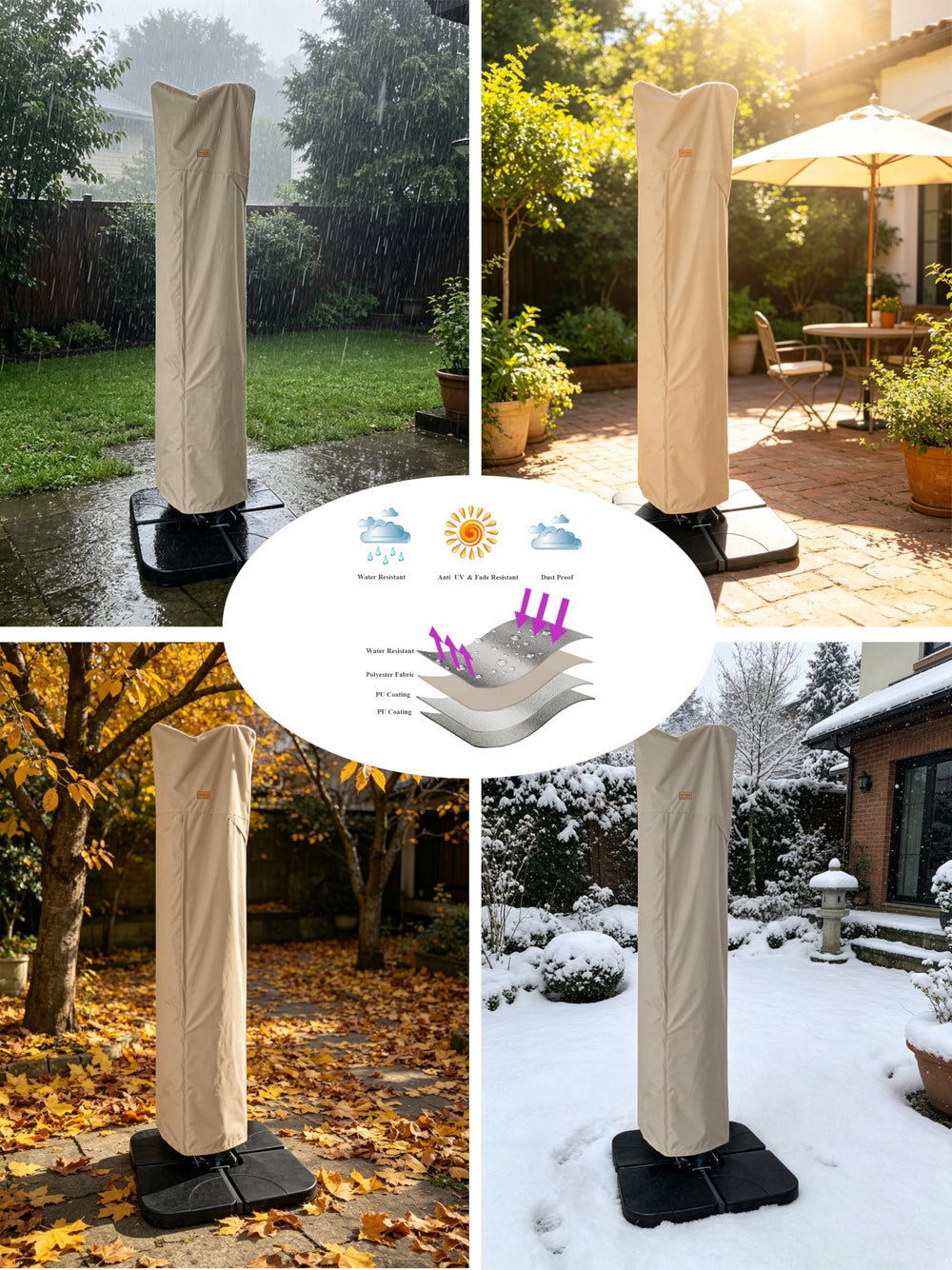 Garden Balsam Umbrella Cover on a cantilever umbrella