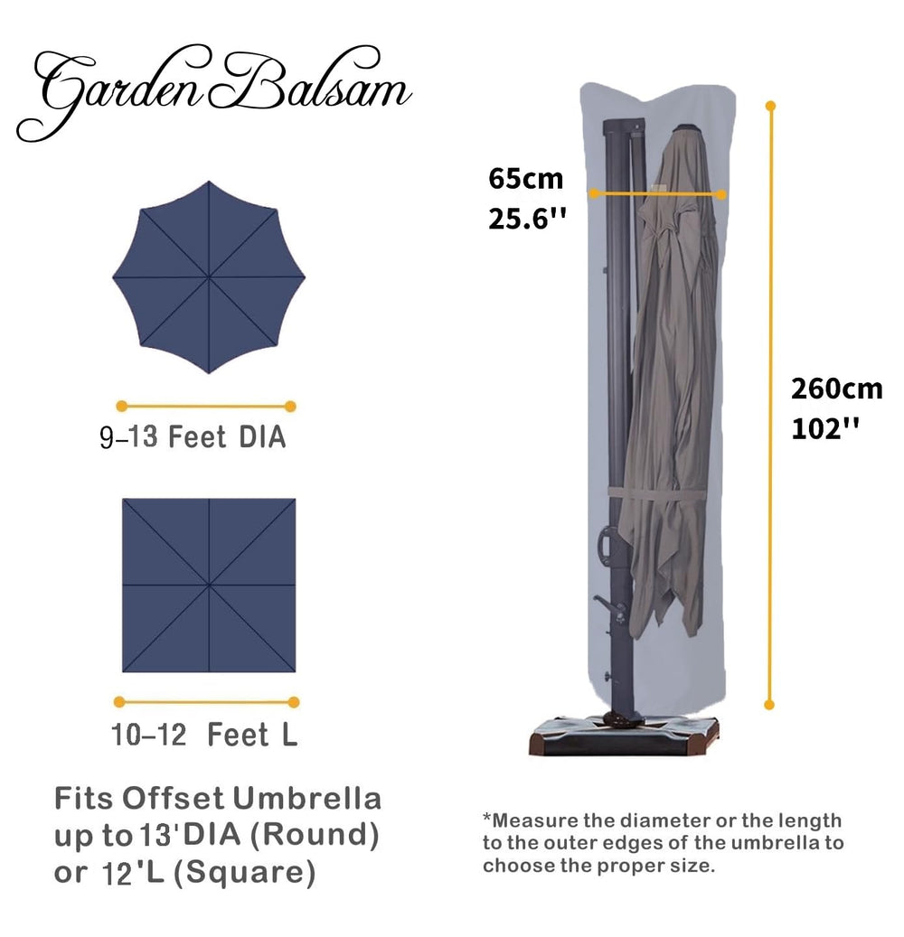 Garden Balsam umbrella cover with included rod