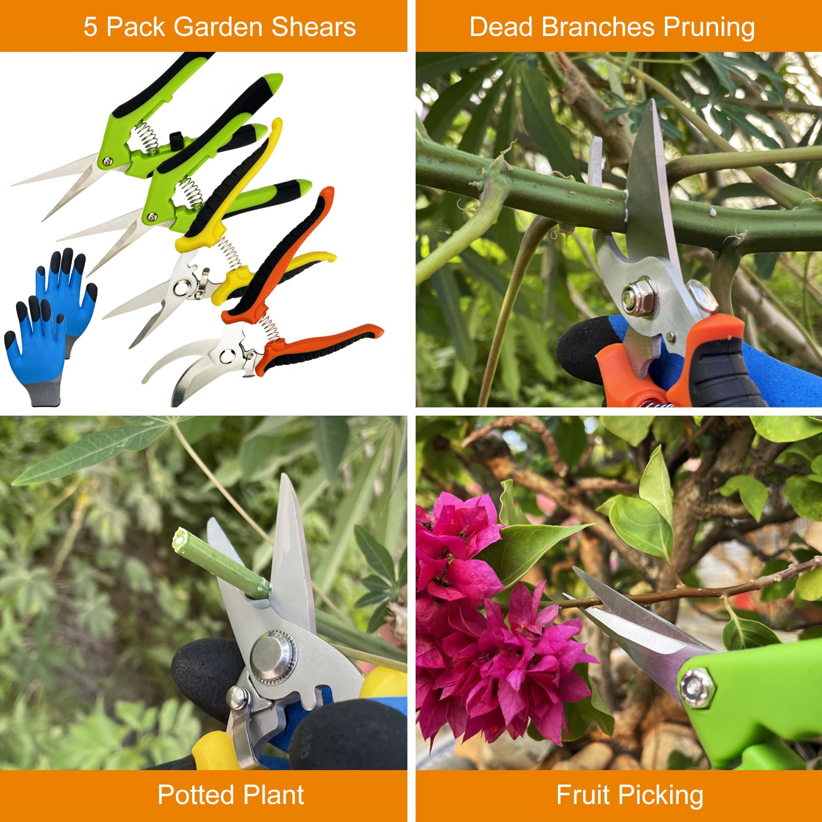 Garden gloves included with the pruning shears