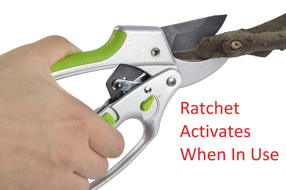 Garden Guru 2-in-1 Ratchet Pruning Shears with dual-mode switch