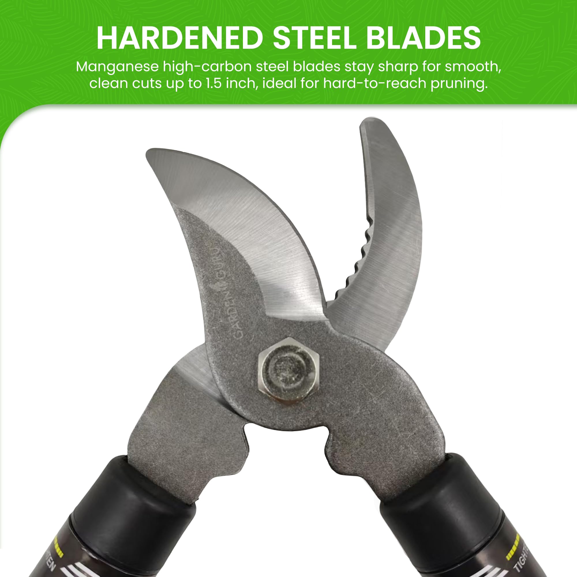 Garden Guru Bypass Loppers fully extended for high branches