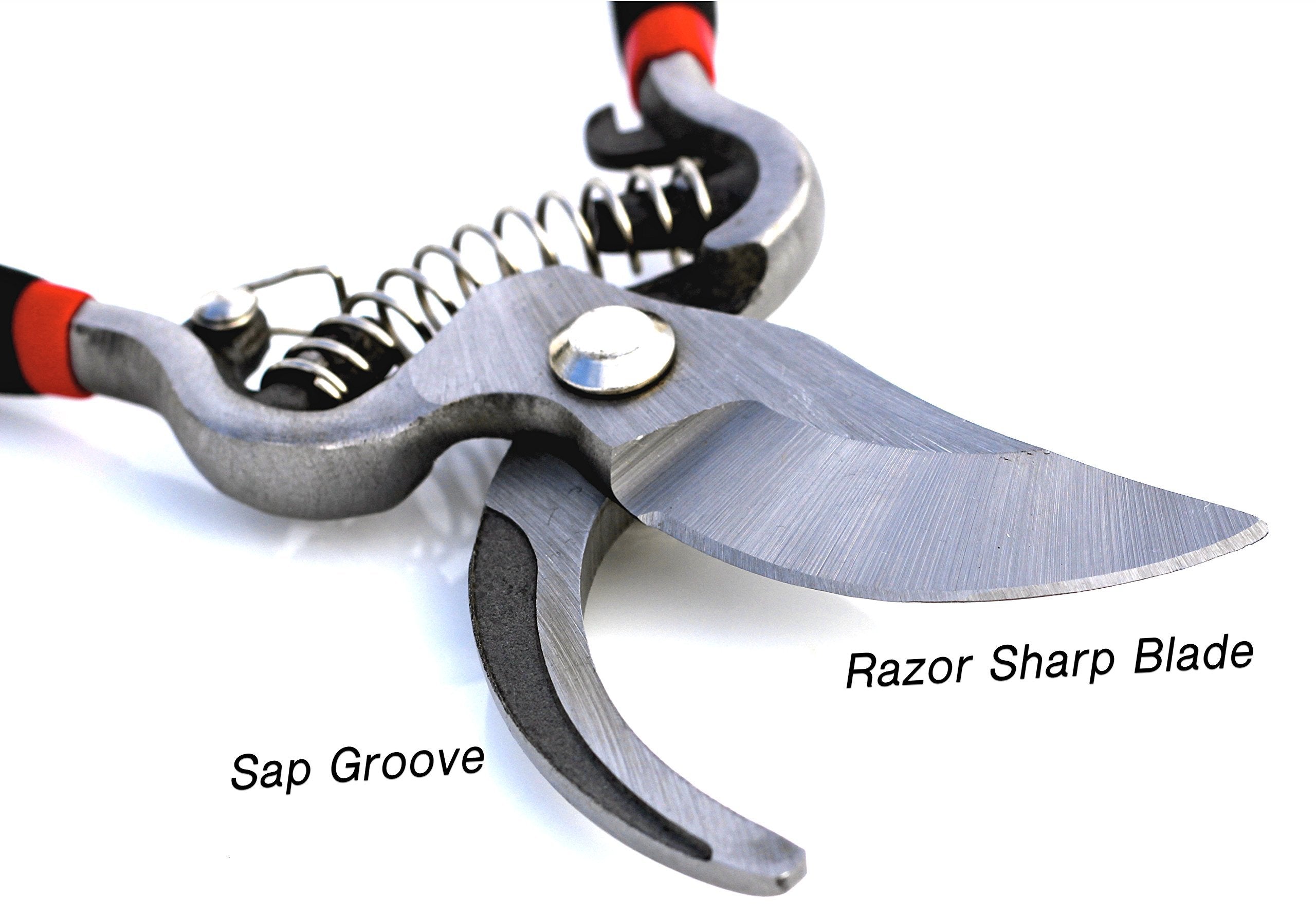 Garden Guru Classic Bypass Pruning Shears with curved blade and rubber grips