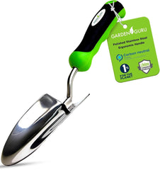 Garden Guru Heavy Duty Garden Trowel front view with ergonomic handle