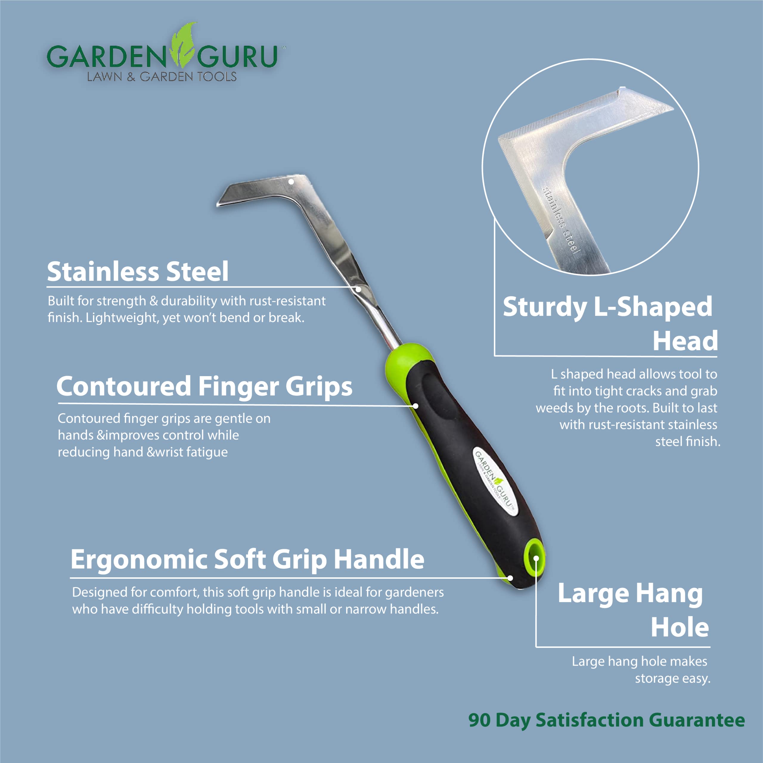 Garden Guru Patio Crack Weeder Tool handle with hang hole