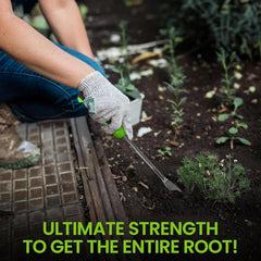Garden Guru patio weeder tool with a comfort grip handle