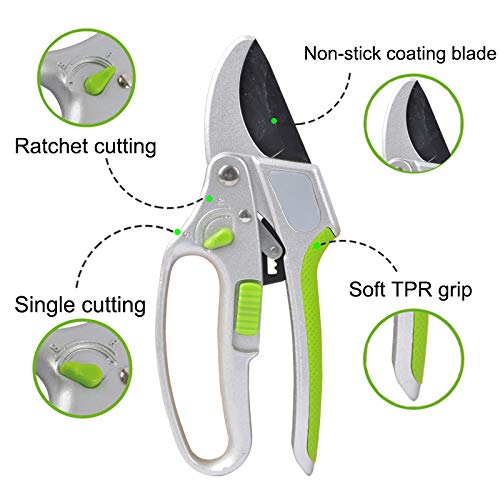 Garden Guru pruning shears with ergonomic grip in use
