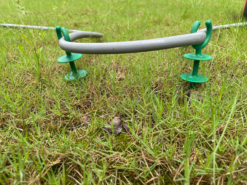 Garden hose holder stake installation process