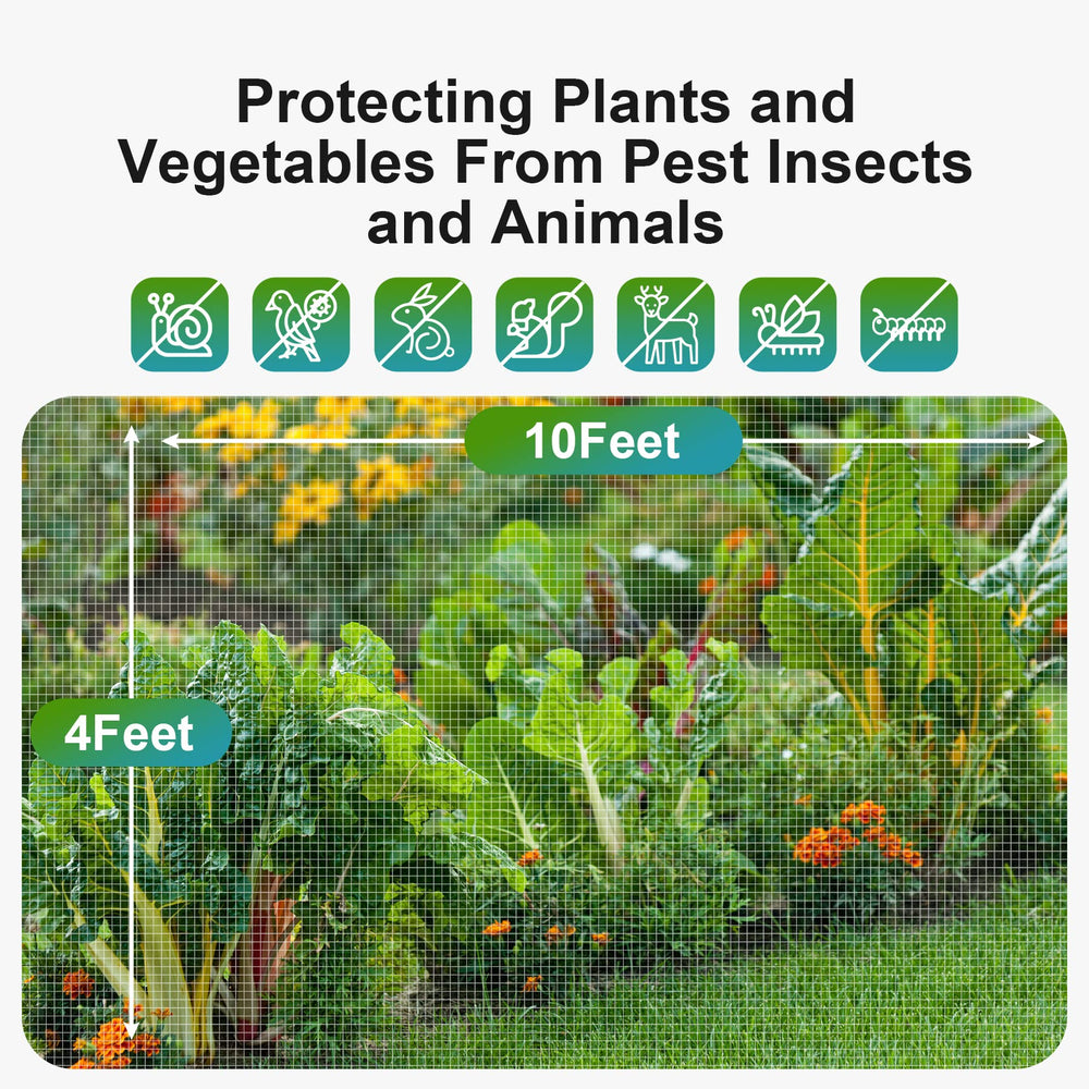 Garden Insect Netting packaging with dimensions listed