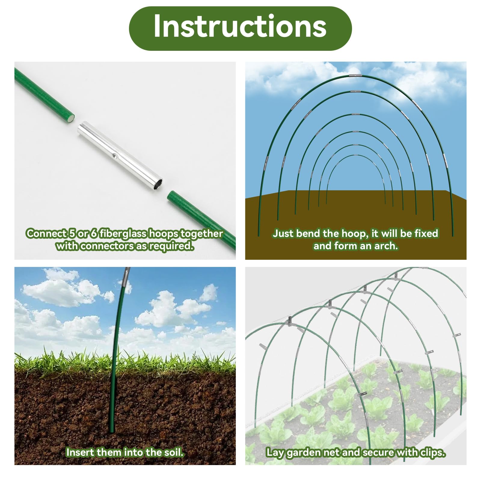 Garden netting set up over vegetable plants