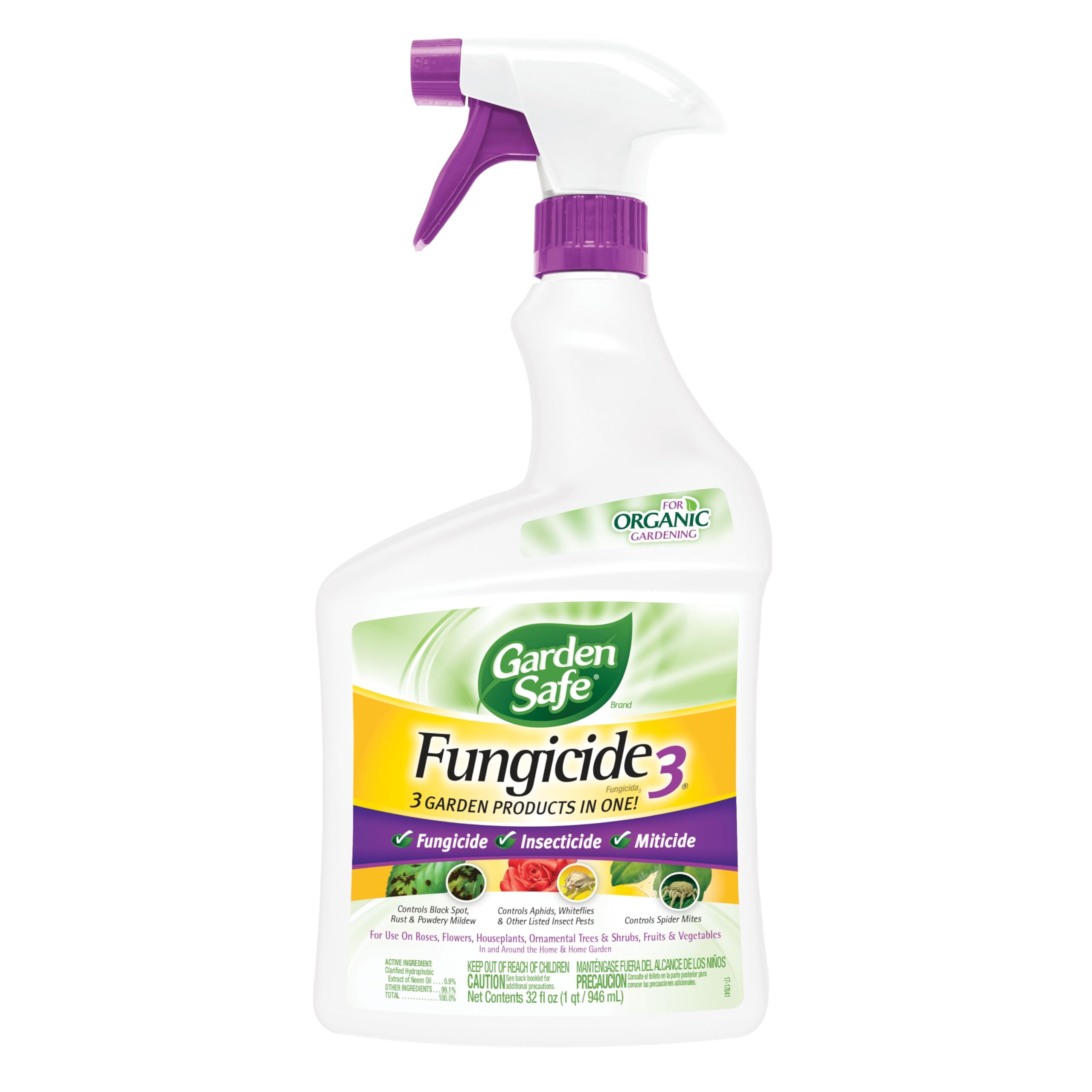 Garden Safe Fungicide 3 32 Fl Oz ready-to-use spray bottle front view
