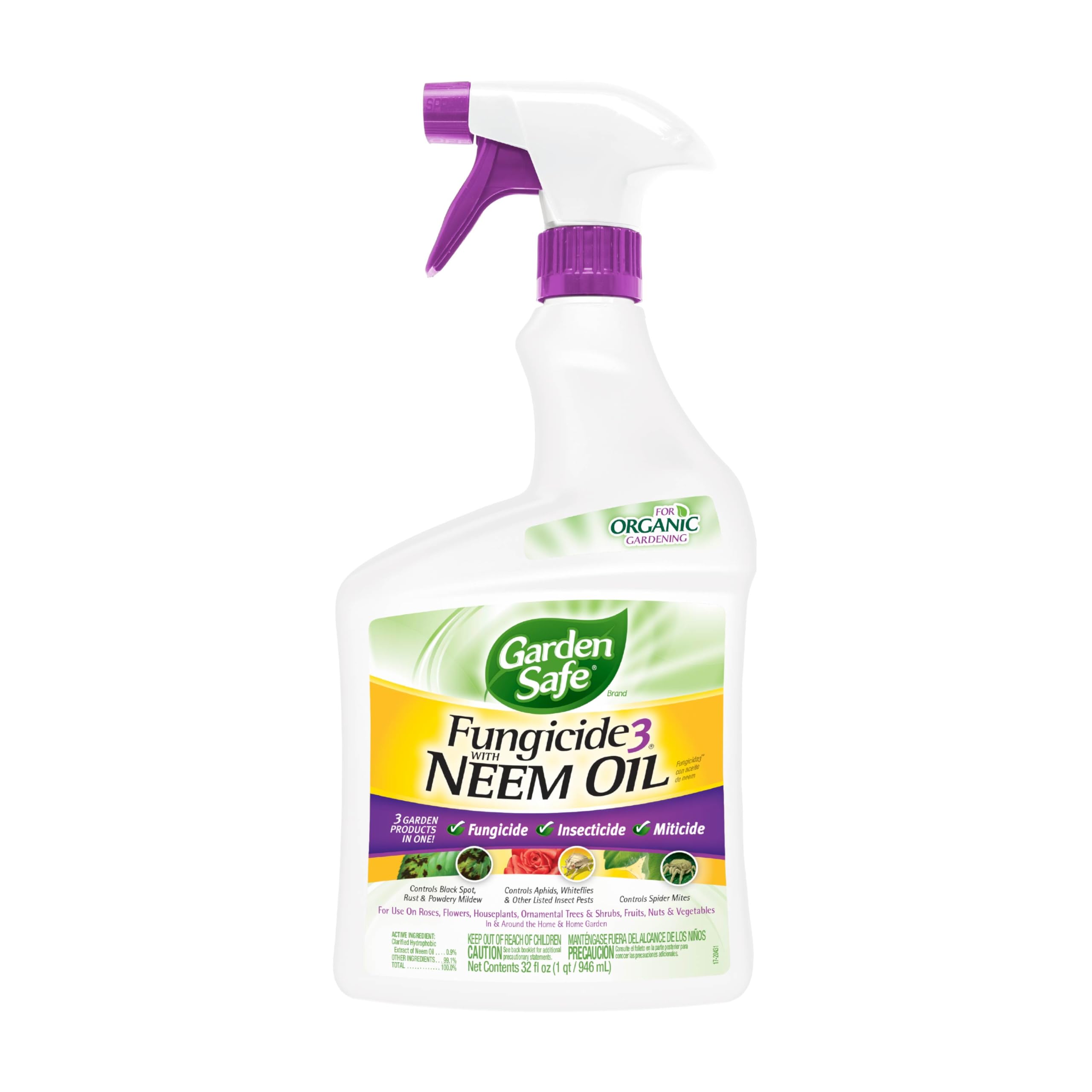 Garden Safe Fungicide3 Neem Oil 32 Oz front view