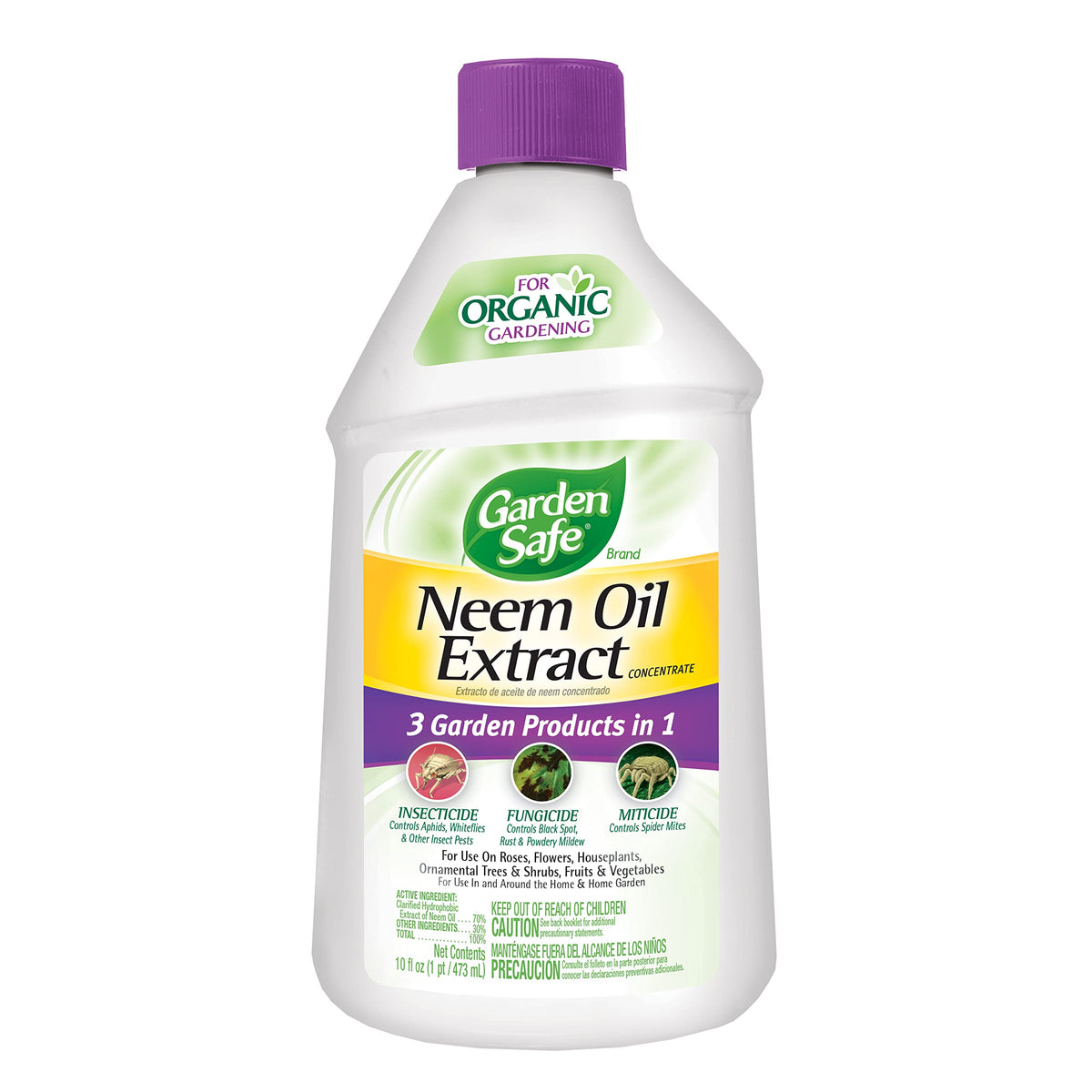 Garden Safe Neem Oil Extract Concentrate 10 oz bottle front view