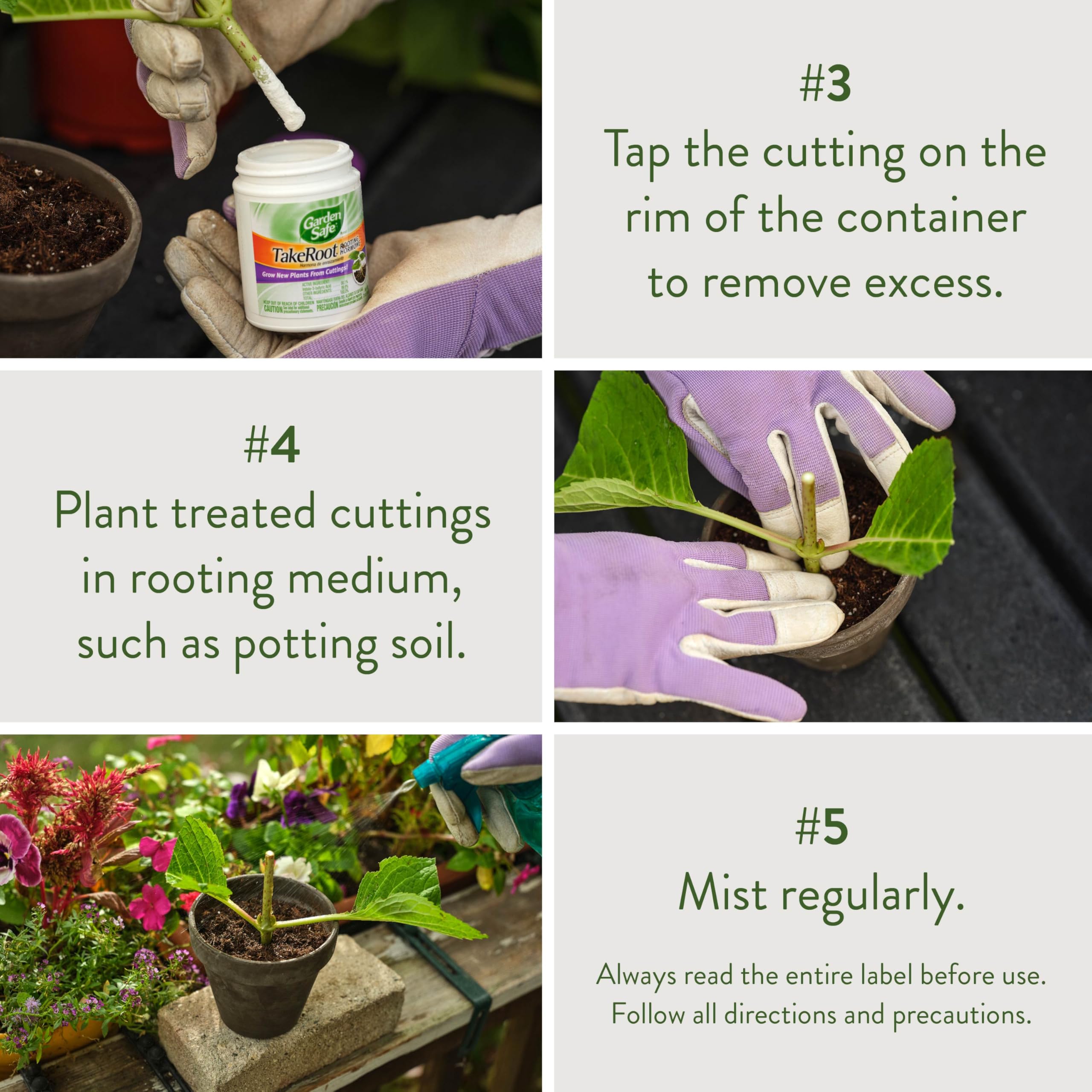 Garden Safe Take Root Rooting Hormone on a garden table
