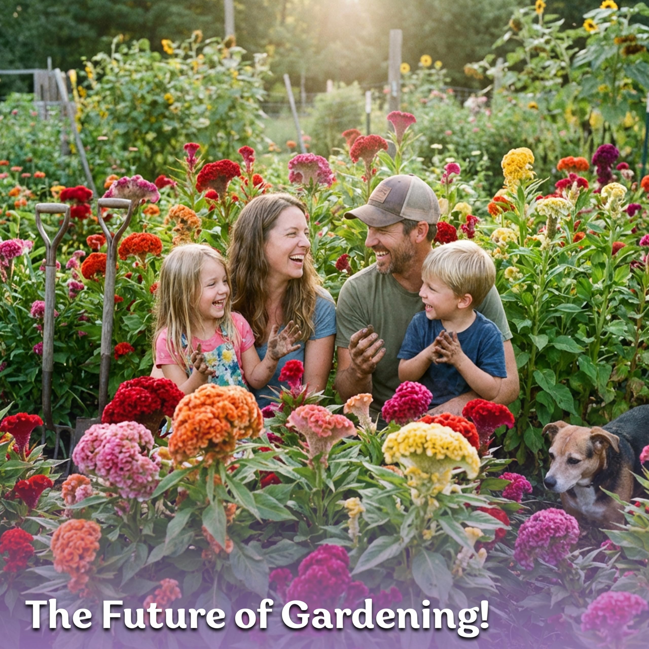 Garden showcasing Cockscomb flower variety