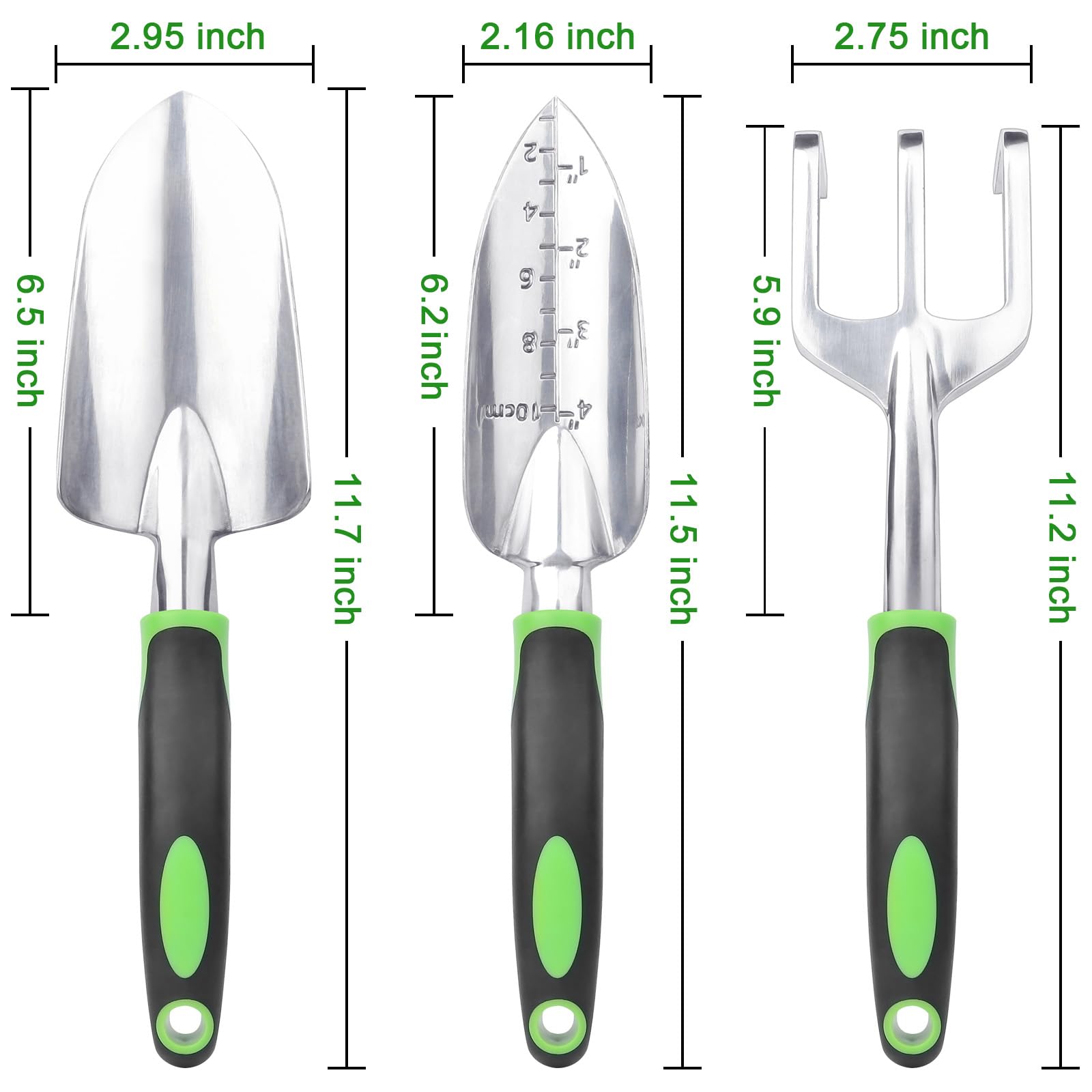 Garden trowel from MECHEER Garden Tools Set showing wide spade