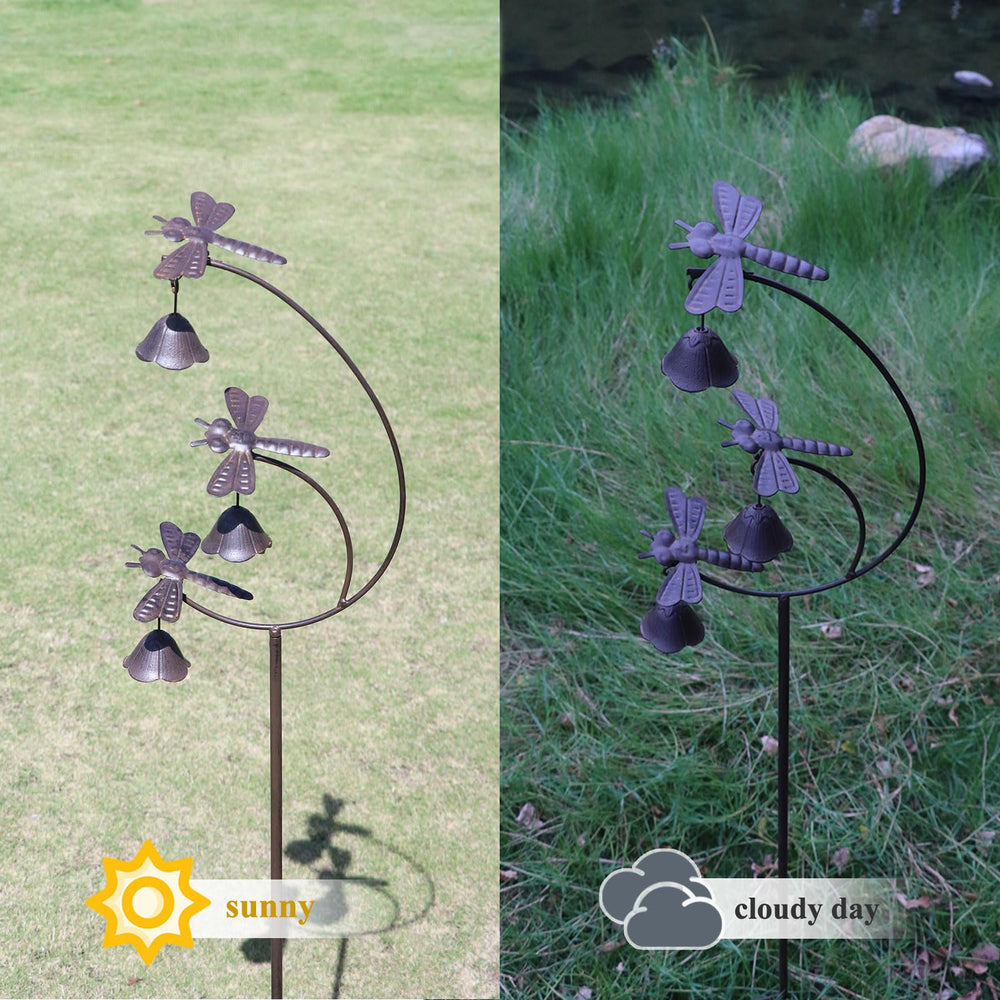 Garden view featuring MNRYLKB Metal Dragonfly Stakes