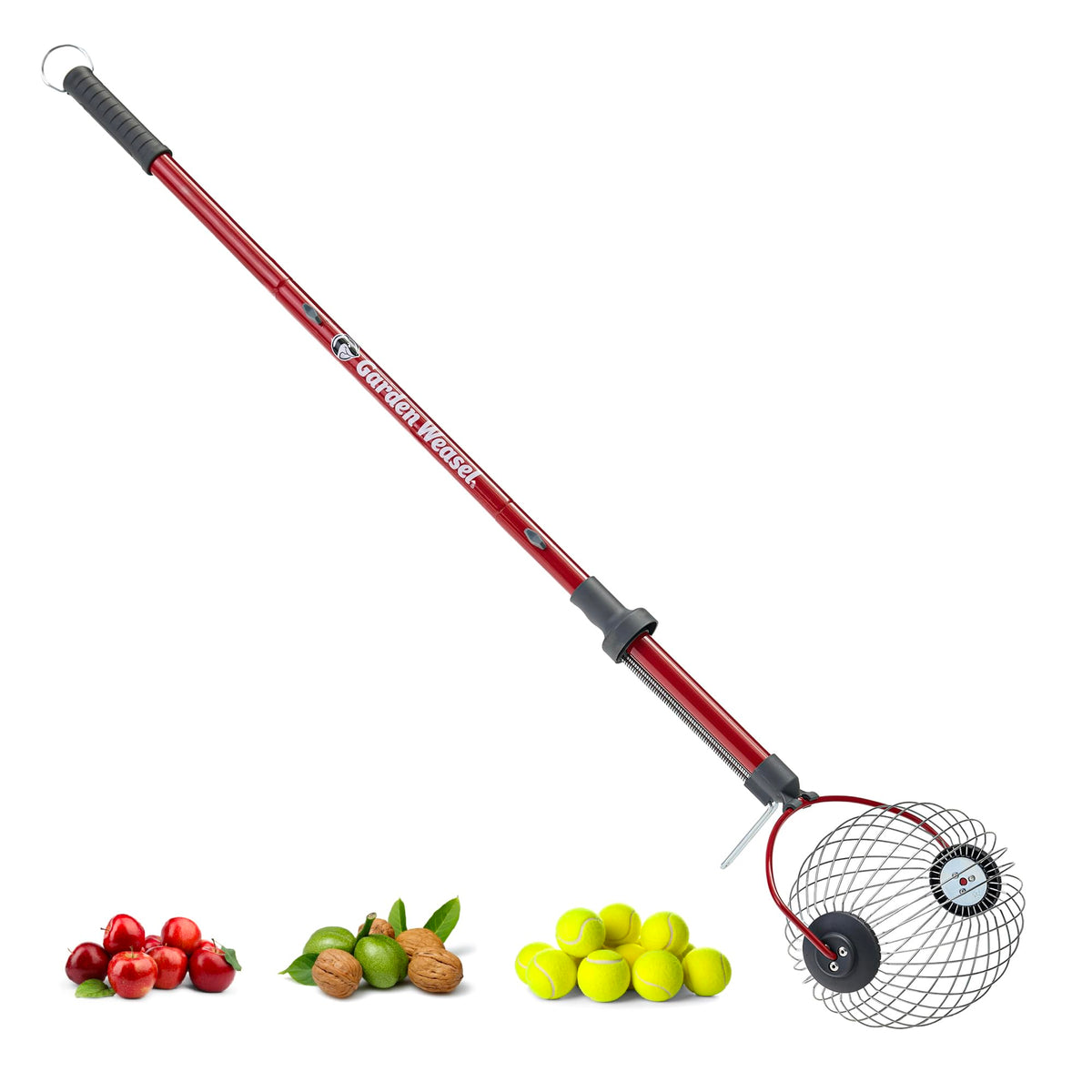 GARDEN WEASEL Large Nut Gatherer front view with red frame