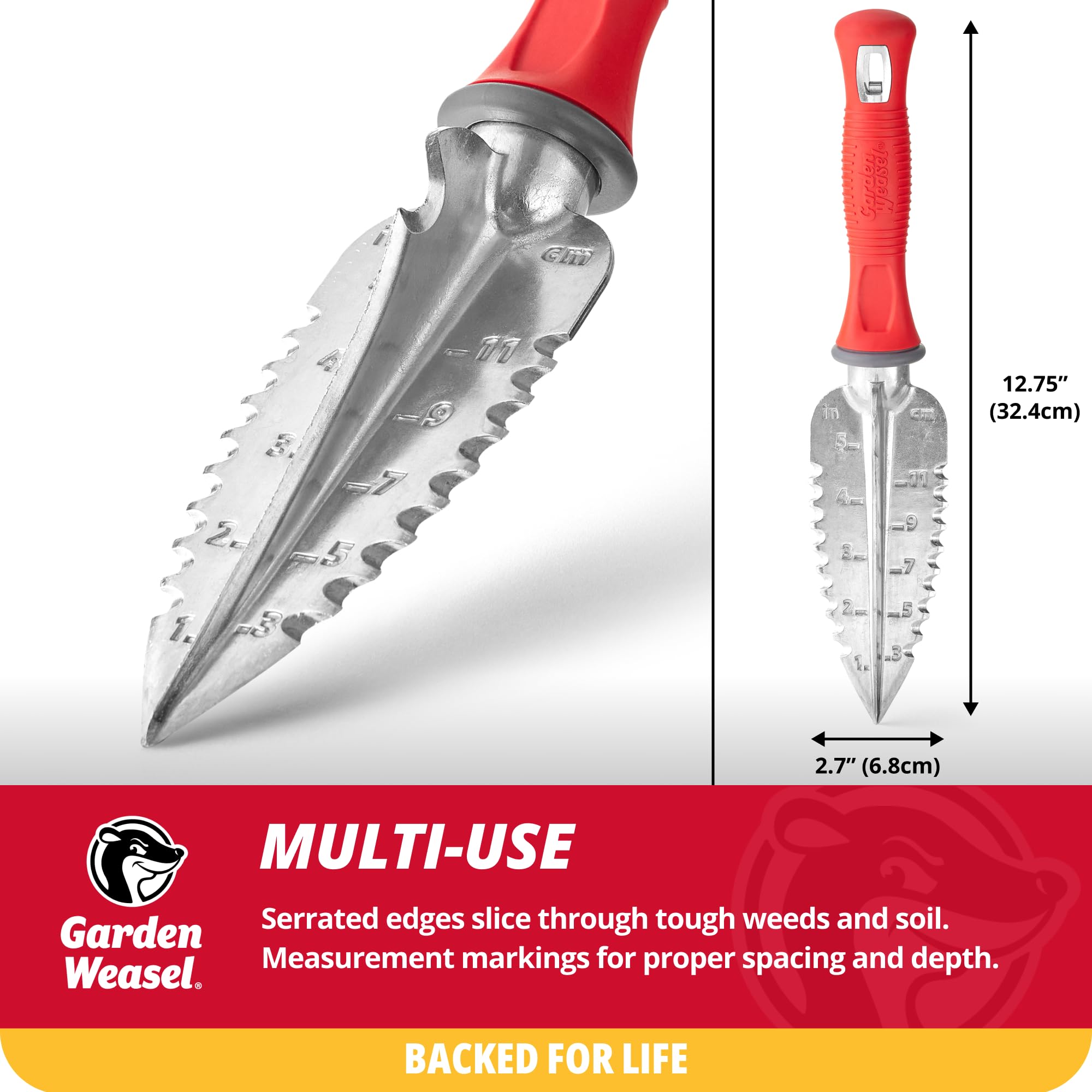 GARDEN WEASEL Multi-Use Transplanter Trowel packaging