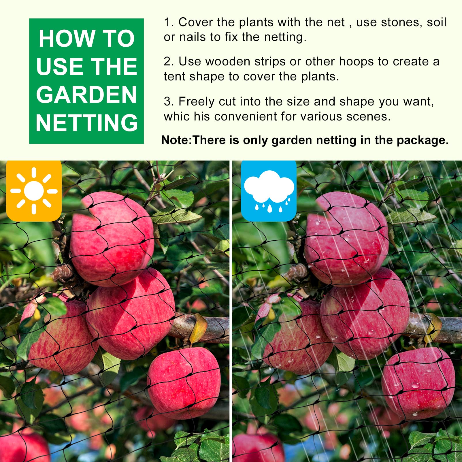 Garden with CandyHome Bird Netting protecting plants