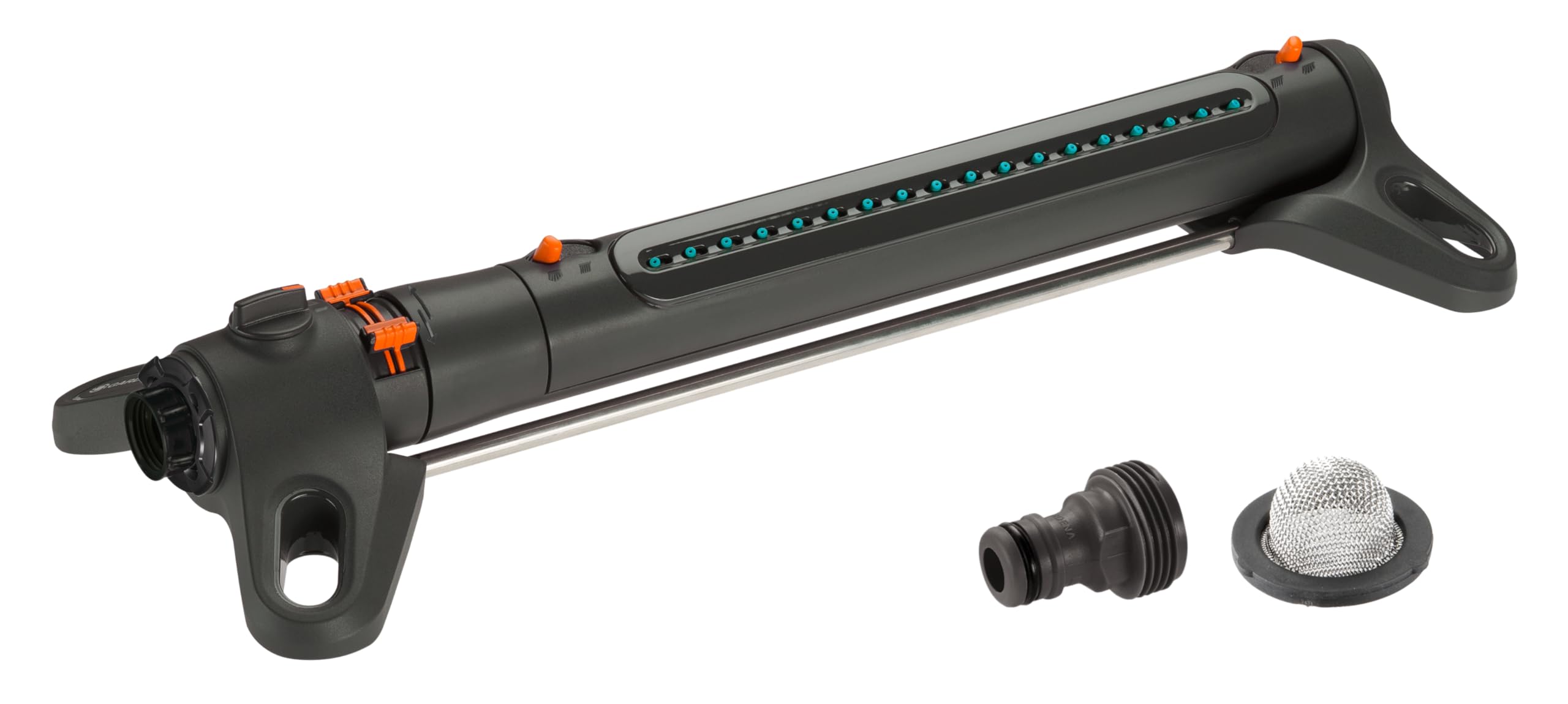 Gardena AquaZoom Oscillating Sprinkler front view with adjustable settings