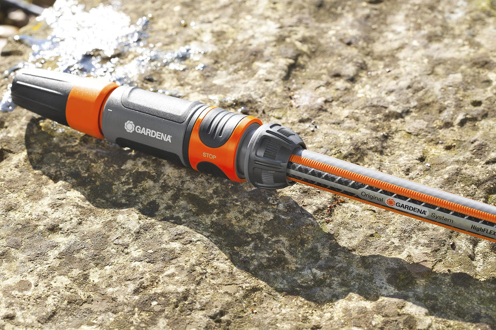 Gardena Cleaning Nozzle in use for garden cleaning